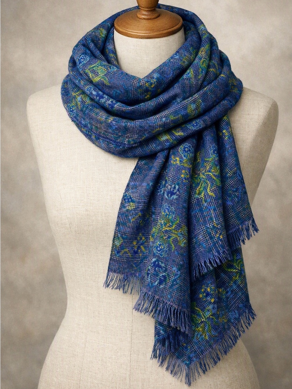 100% Wool Scarf Made In England 66 X 12”